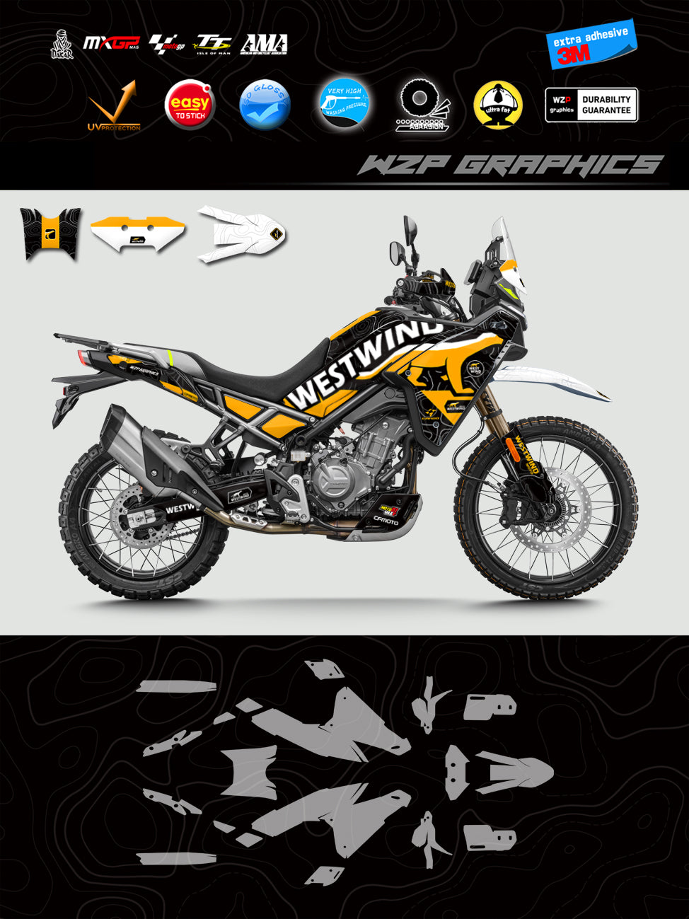 Kit de revêtement vinyle pour moto